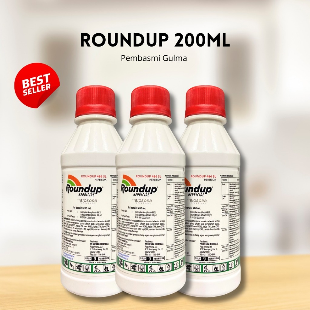 Roundup 486SL 200ml Pembasmi Rumput-Pembasmi Rumput Roundup 200ml-Pembasmi Rumput Ampuh Roundup