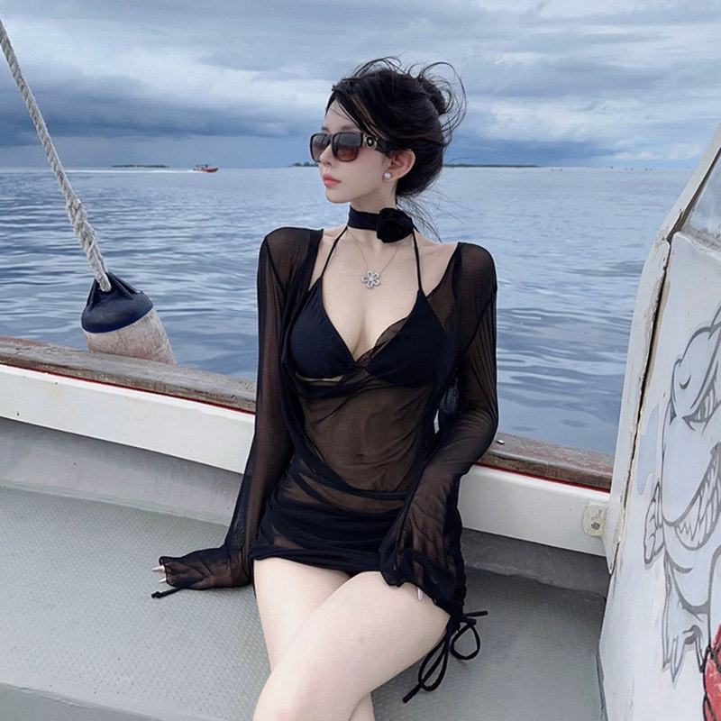 CRYSTAL - Sexy Lingerie Bikini Setelan Nylon Premium Transparan Wanita Dewasa / Pakaian Bra+Celana O