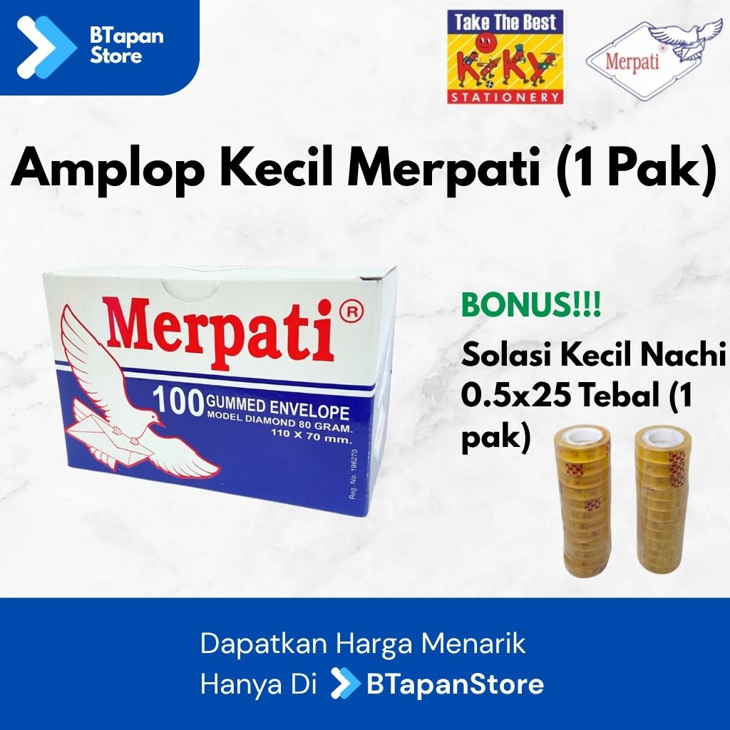 Amplop Kertas Putih Kecil Merpati / Amplop Kondangan MERPATI (1 SLOP ISI 5 BOX)