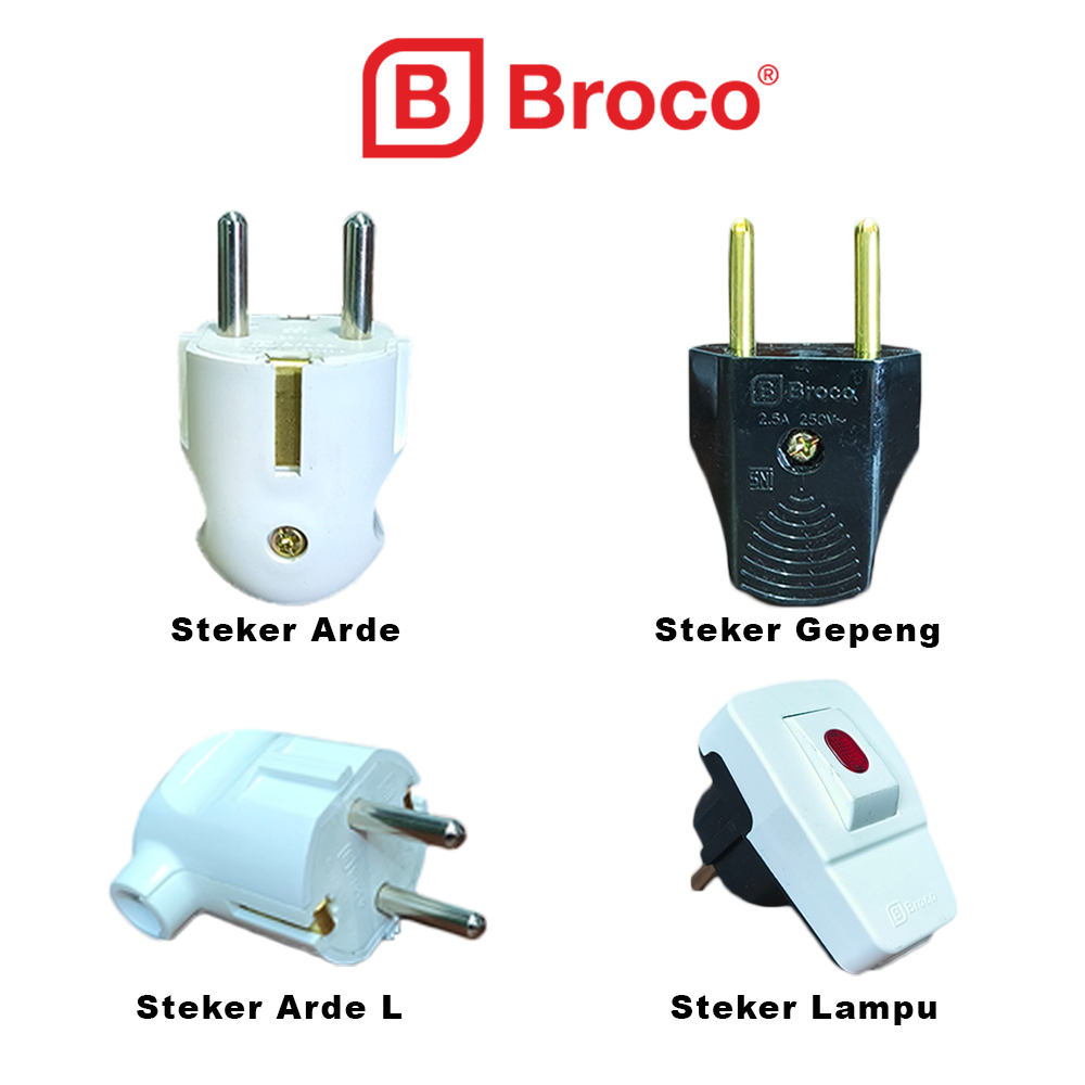 Broco Steker Arde Colokan Listrik Gepeng Steker Broco Arde L Steker Saklar Lampu Broco Original