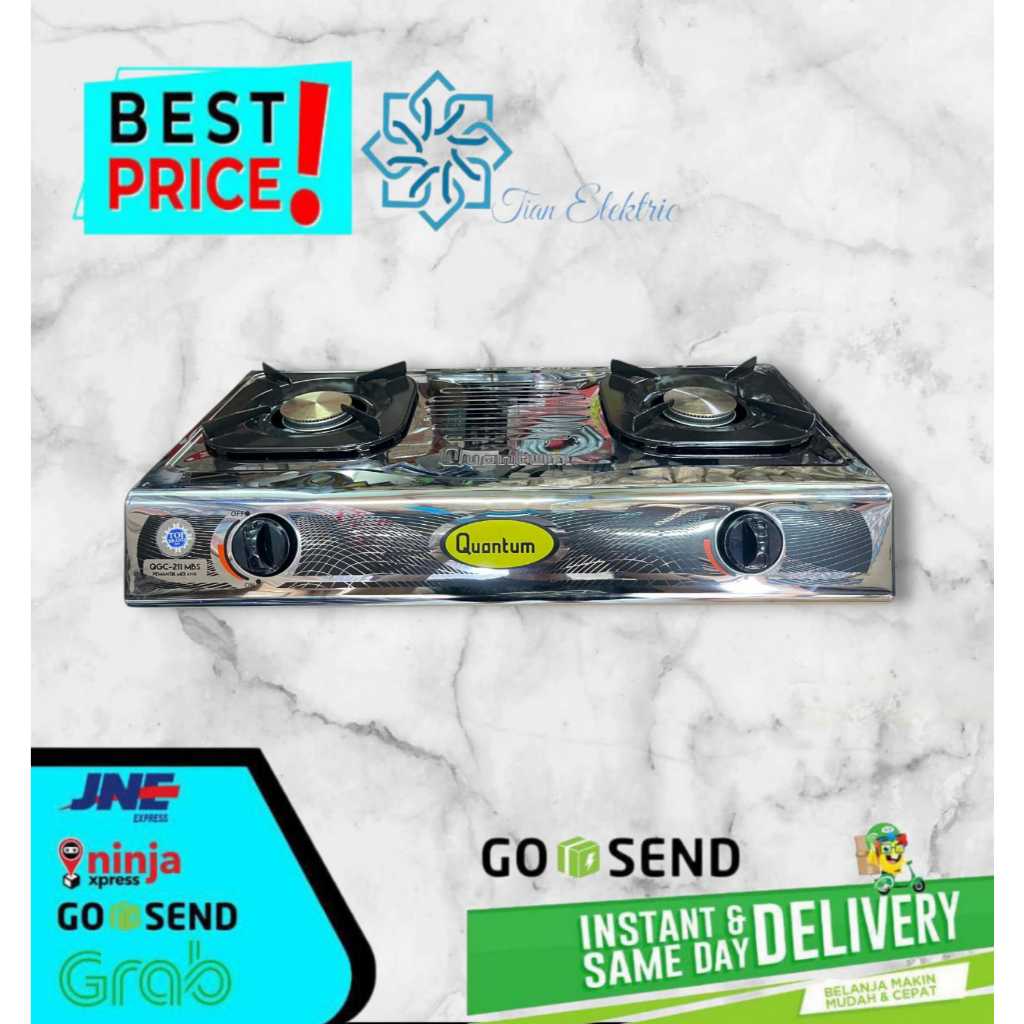 QUANTUM QGC-211MBS Kompor Gas 2 Tungku Stainless Steel