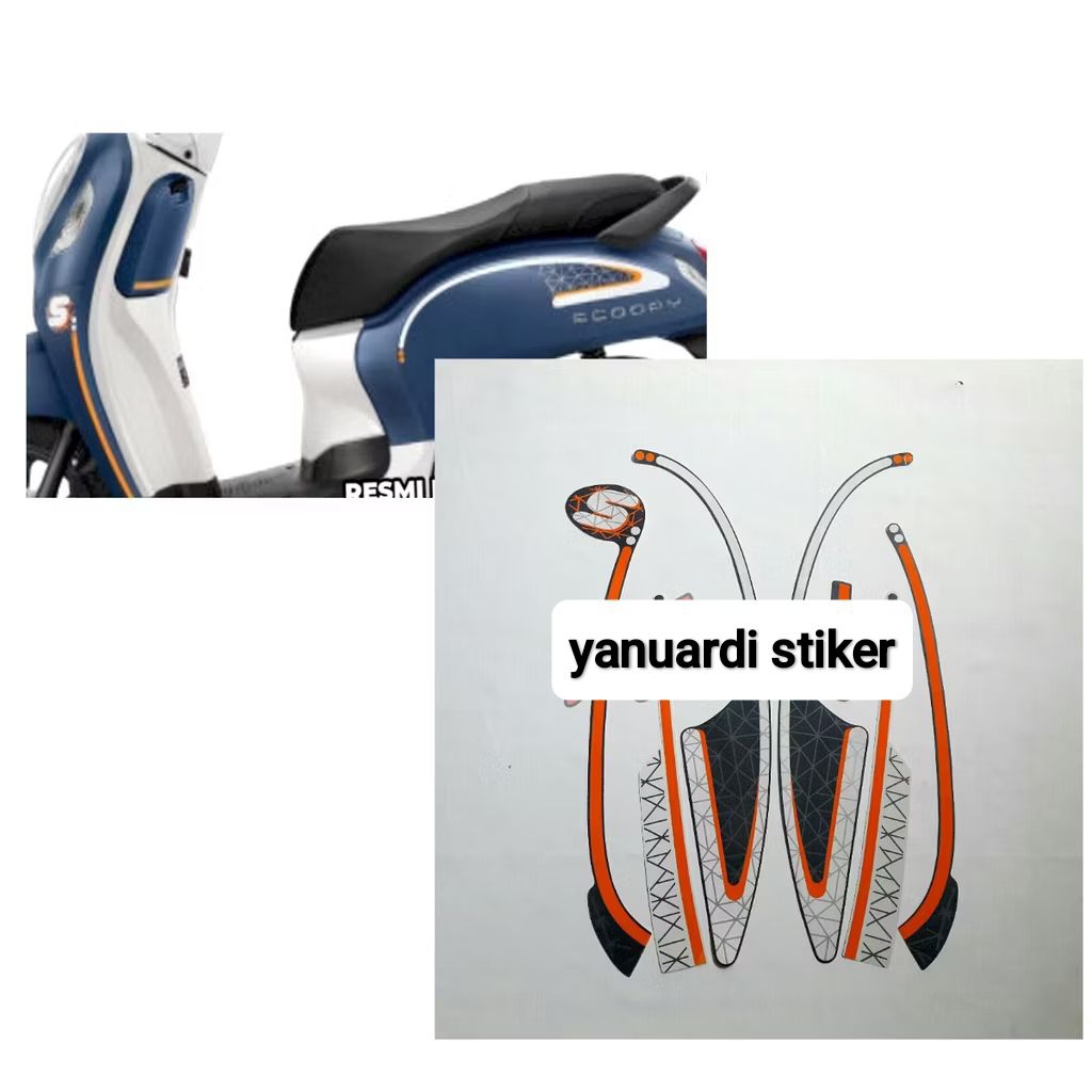 STRIPING STIKER LIST SCOOPY FASHION TAHUN 2022 2023 MATTE BLUE BIRU DOP