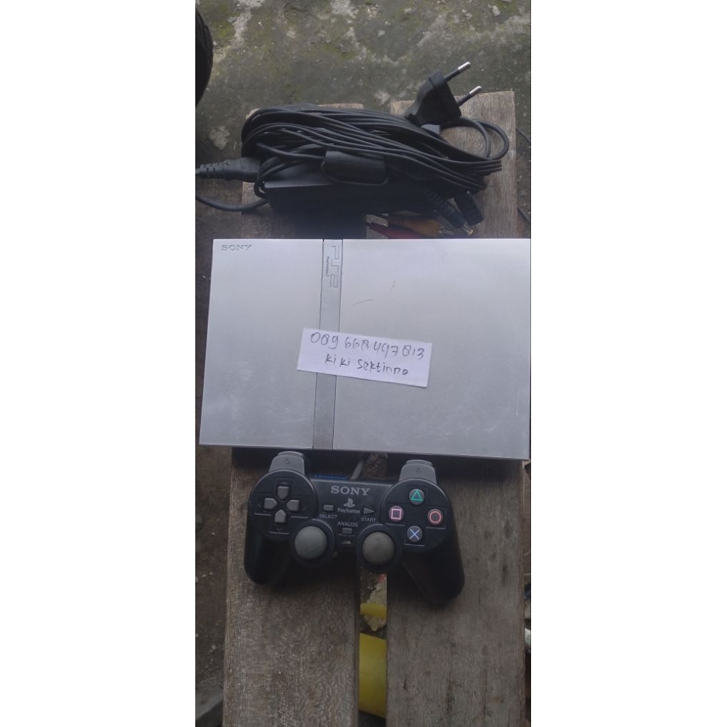 ps2 slim seri 77000 silver segel