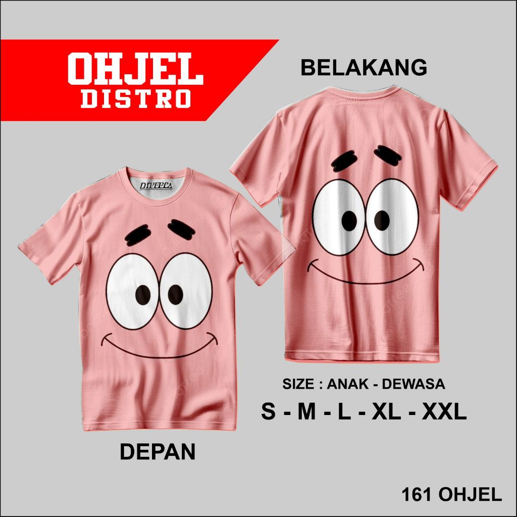 KAOS DISTRO | GAMBAR MUKA PATRICK | KAOS DISTRO MURAH