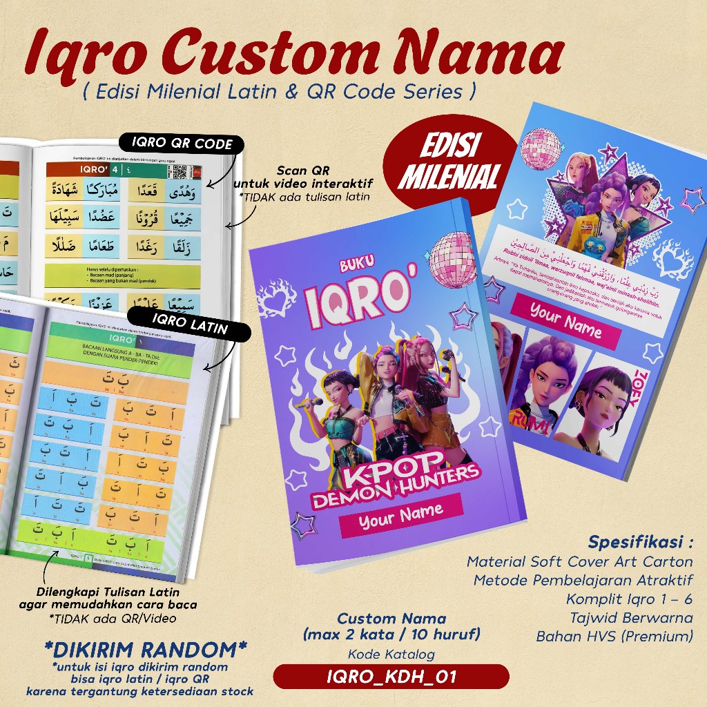 IQRO MILENIAL FULL COLOR CUSTOM - Kpop Demon Hunter