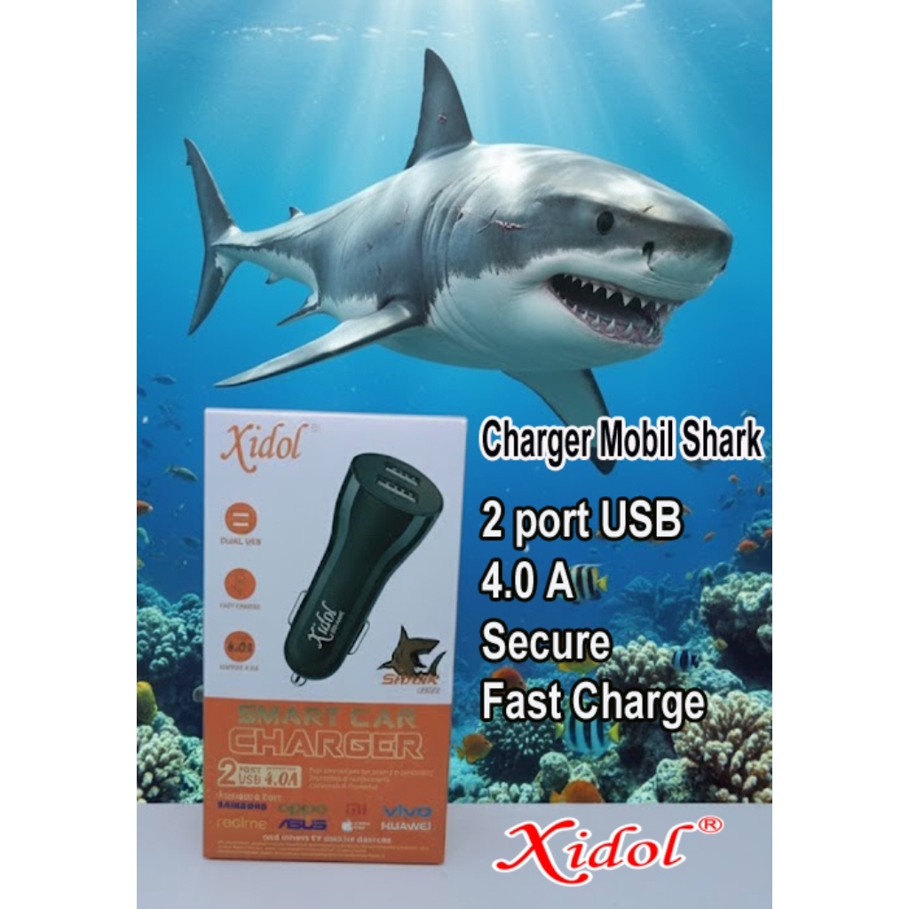 CHARGER MOBIL SHARK SERIES BERGARANSI XIDOL INDONESIA
