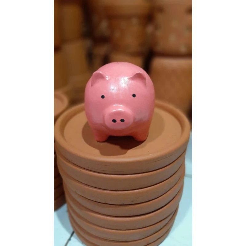 Celengan Keramik Bentuk Babi Pink Kerajinan Tanah liat Unik Souvenir Seserahan Pernikahan Kado Ulang