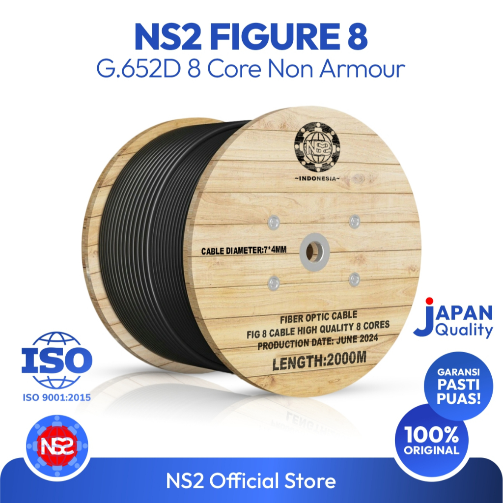 NS2 FIG8 Jellytube 8 Core 2KM G.652D - Kabel Backbone FTTH Spek ISP - KU Mini FIG 8 8Core