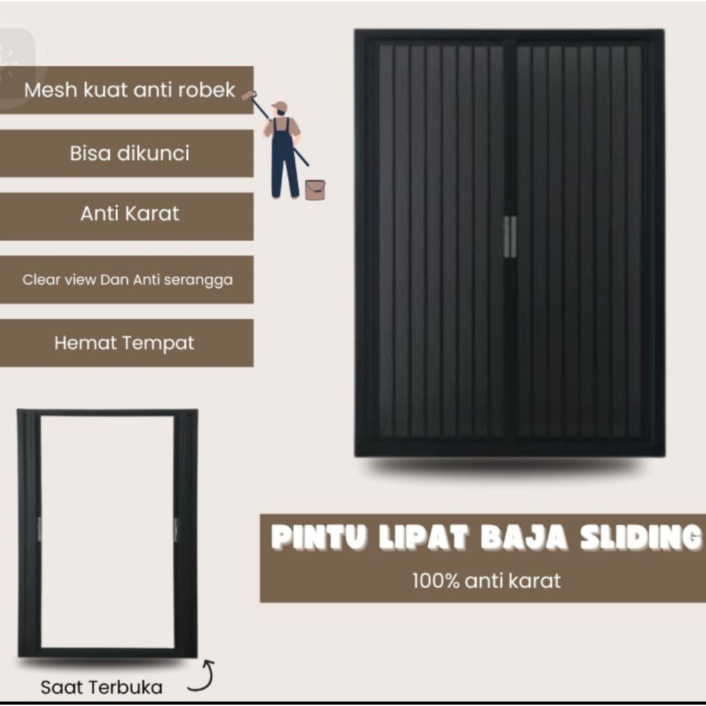 PINTU SLIDING/ALUFLEX DOOR/PINTU KASA NYAMUK/PINTU GESER