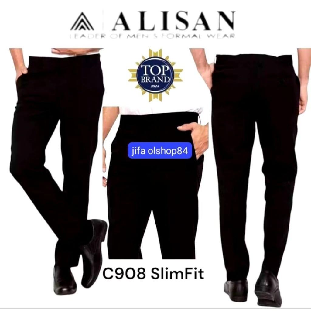 ALISAN CELANA FORMAL PRIA HITAM SLIMFIT ORIGINAL