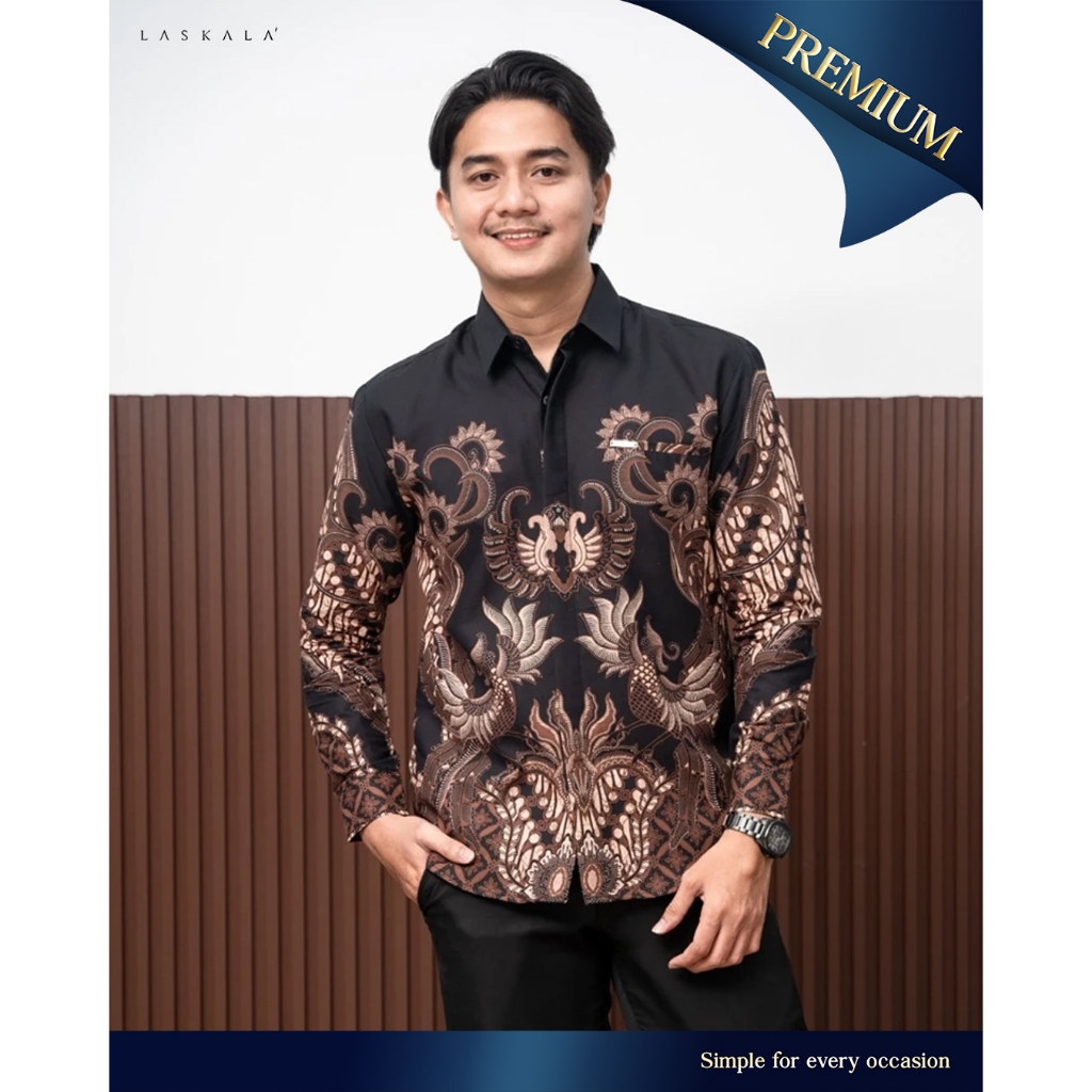Laskala Batik Premium Javen Kemeja Batik Pria Slimfit Lengan Panjang