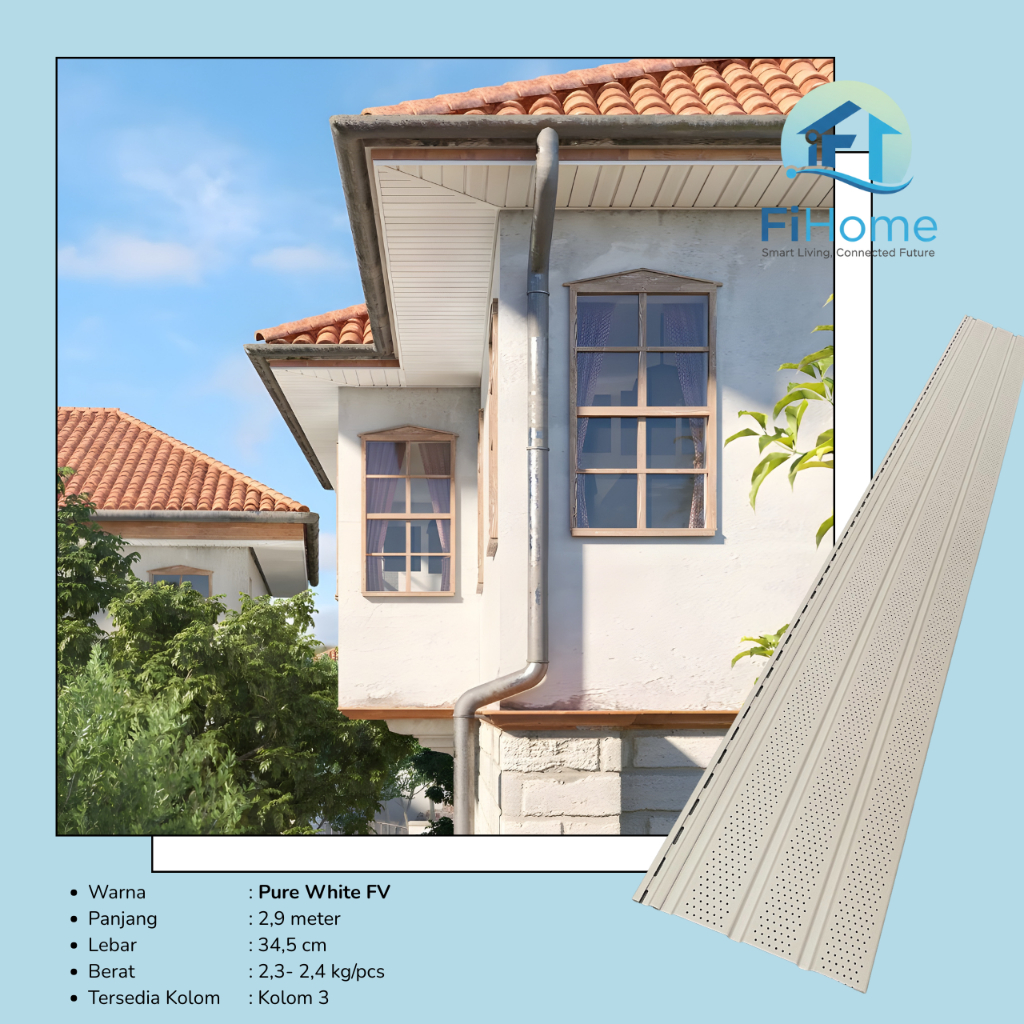 PVC Plafon Dinding PVC Soffit Panel Indoor Outdoor Plafond Wall Panel Pure White Ventilation Series