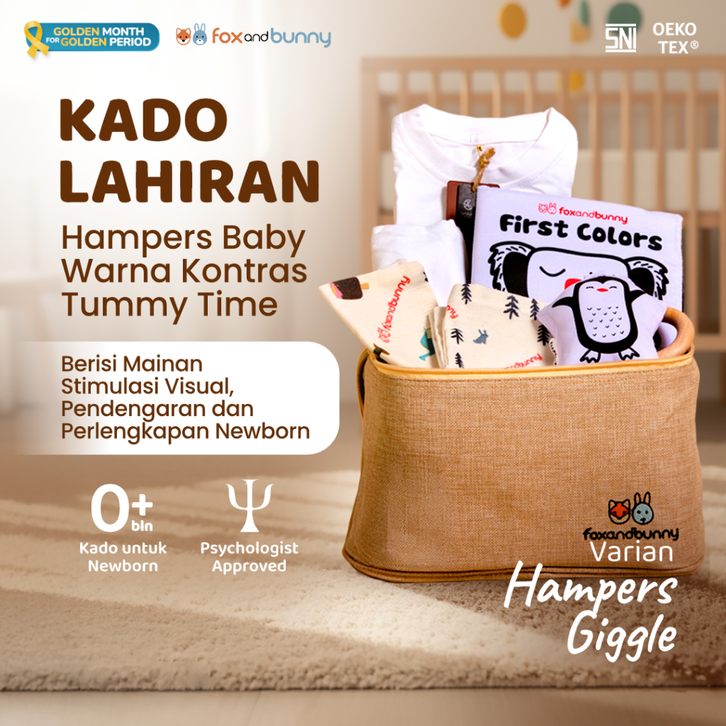 Foxandbunny - Hampers Kado Lahiran Bayi Usia 0+ Bulan Mainan Edukasi Baby Newborn Gift Set Series Gi