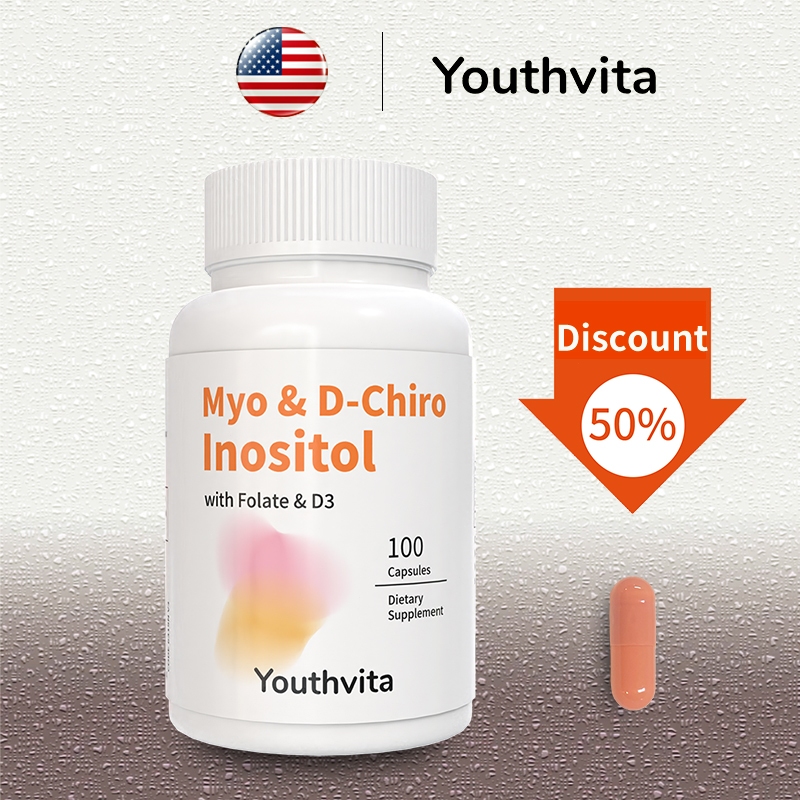 Inositol Supplement for Wome, Myo-Inositol & D-Chiro Inositol, 100 capsules