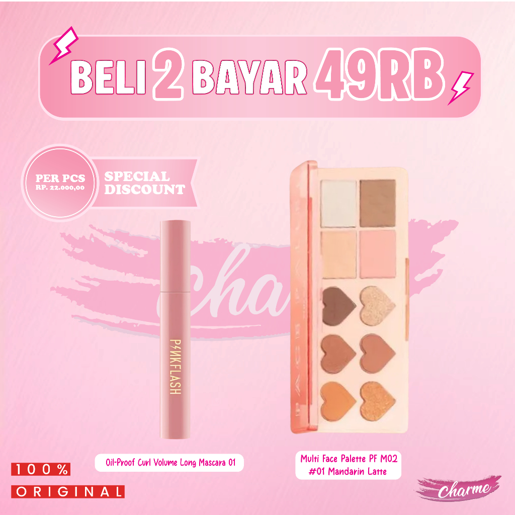(READY&ORI) Pinkflash 49k For 2 Bundling 1A Face Palette & Mascara (BDL1A-PFM02-PFE08)