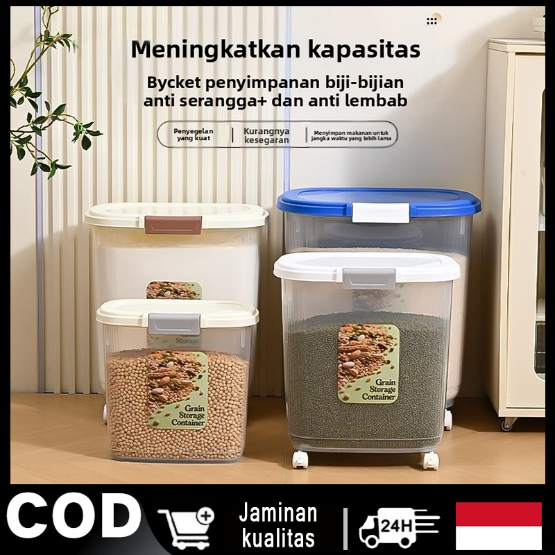 tempat beras 10 kg estetik tempat beras 25kg model baru wadah beras 10kg penyimpanan beras tempt ber