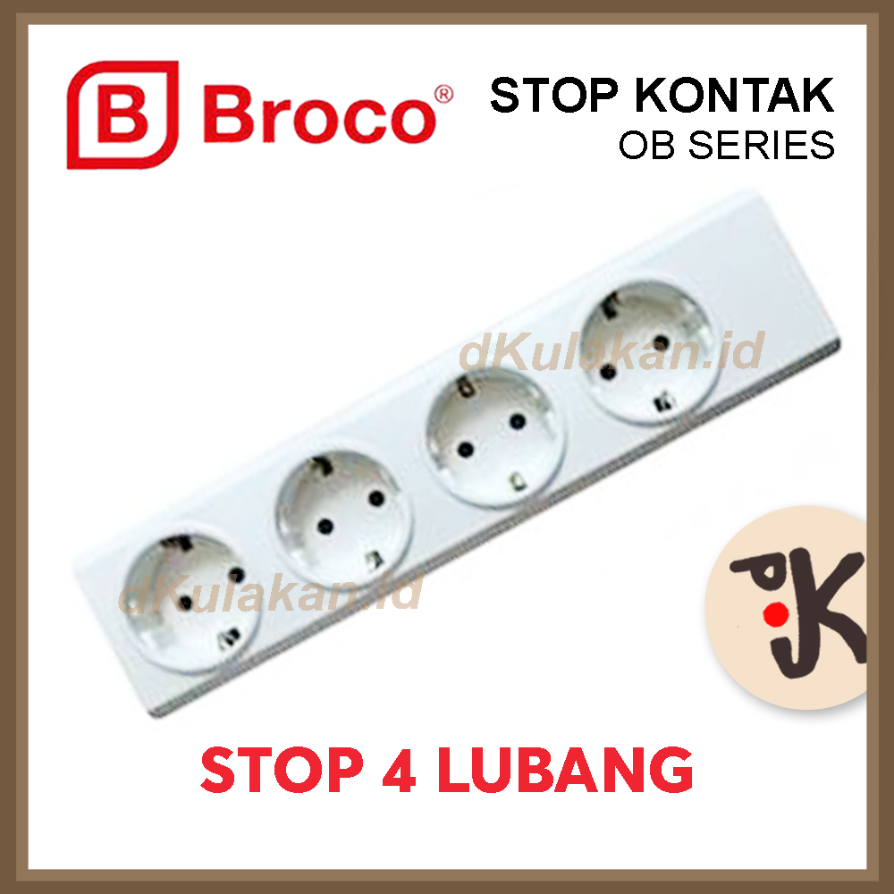 BROCO Stop Kontak 15340 Arde 4 Lubang Non CP Putih – Colokan Dinding SNI Berkualitas
