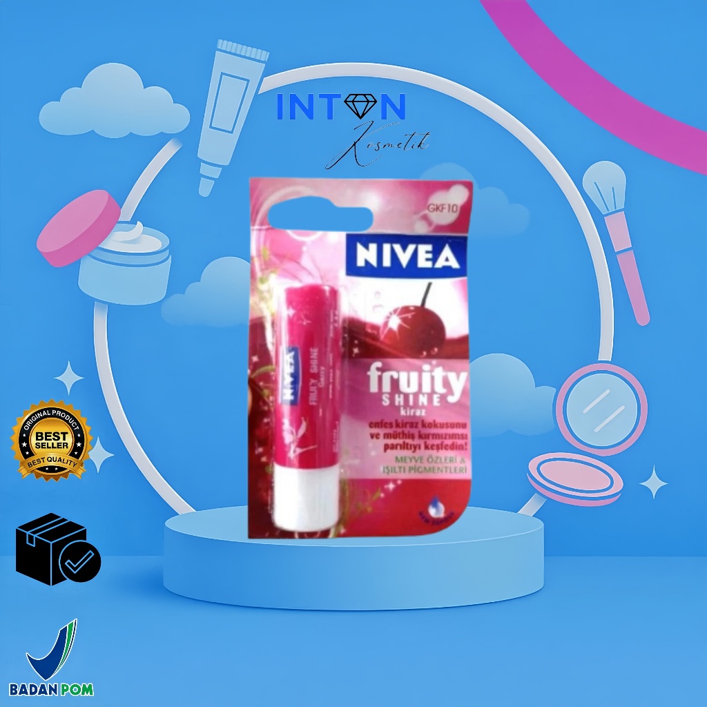 Nivea Lip Balm Fruity Shine - Cherry 4.8g / Perawatan Melembabkan Bibir