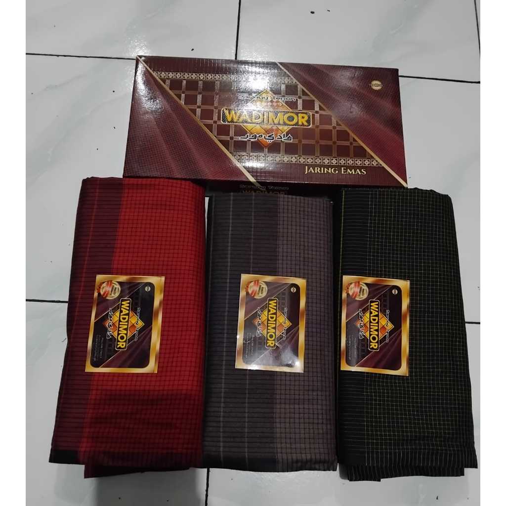 sarung wadimor jaring emas,sarung motif kotak kecil