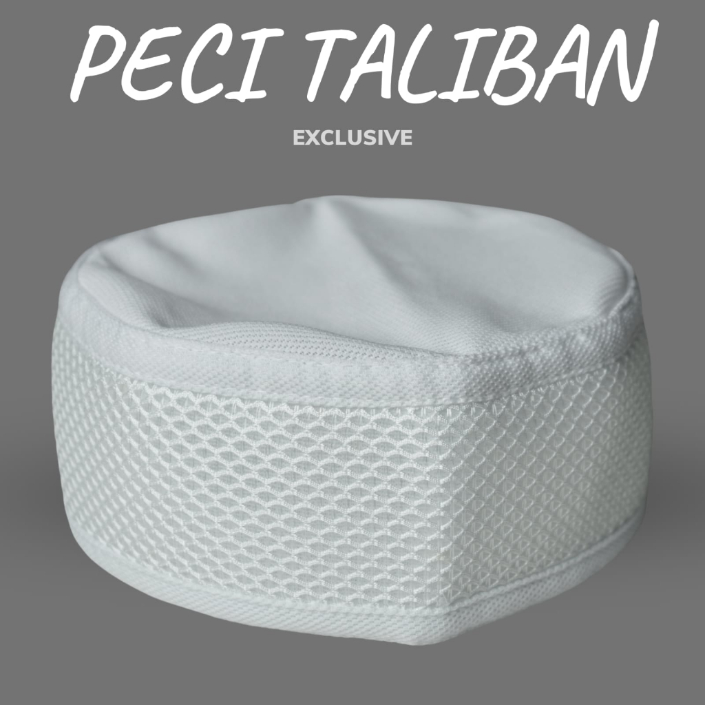 Peci kopiah talibann IQMAL putih polos motif lubang kecil belah ketupat harga terjangkau bagus