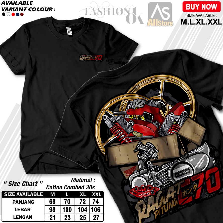 Baju Kaos Motor Honda Ragat C70 C Series Classic Pitung Gank Herex