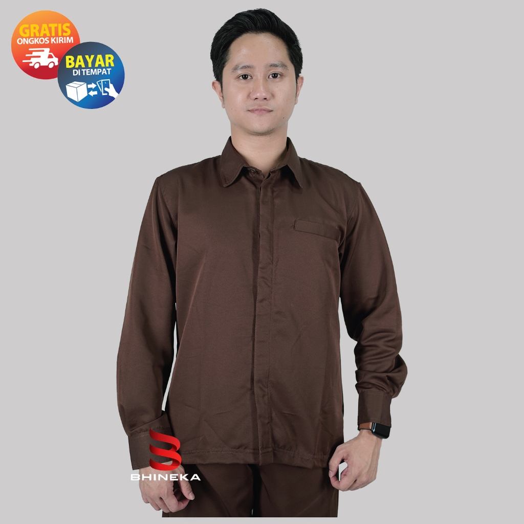 Seragam Safari Terbaru 2025 Setelan Safari Satpam Security Warna Coklat Lengan Pendek