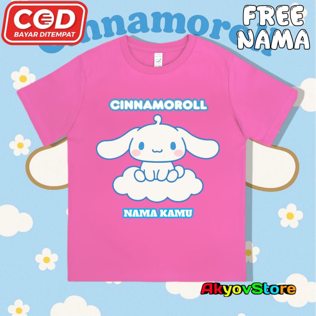 Baju Kaos Anak cinnamoroll Unisex - Baju Kaos Anak lucu cinnamoroll
