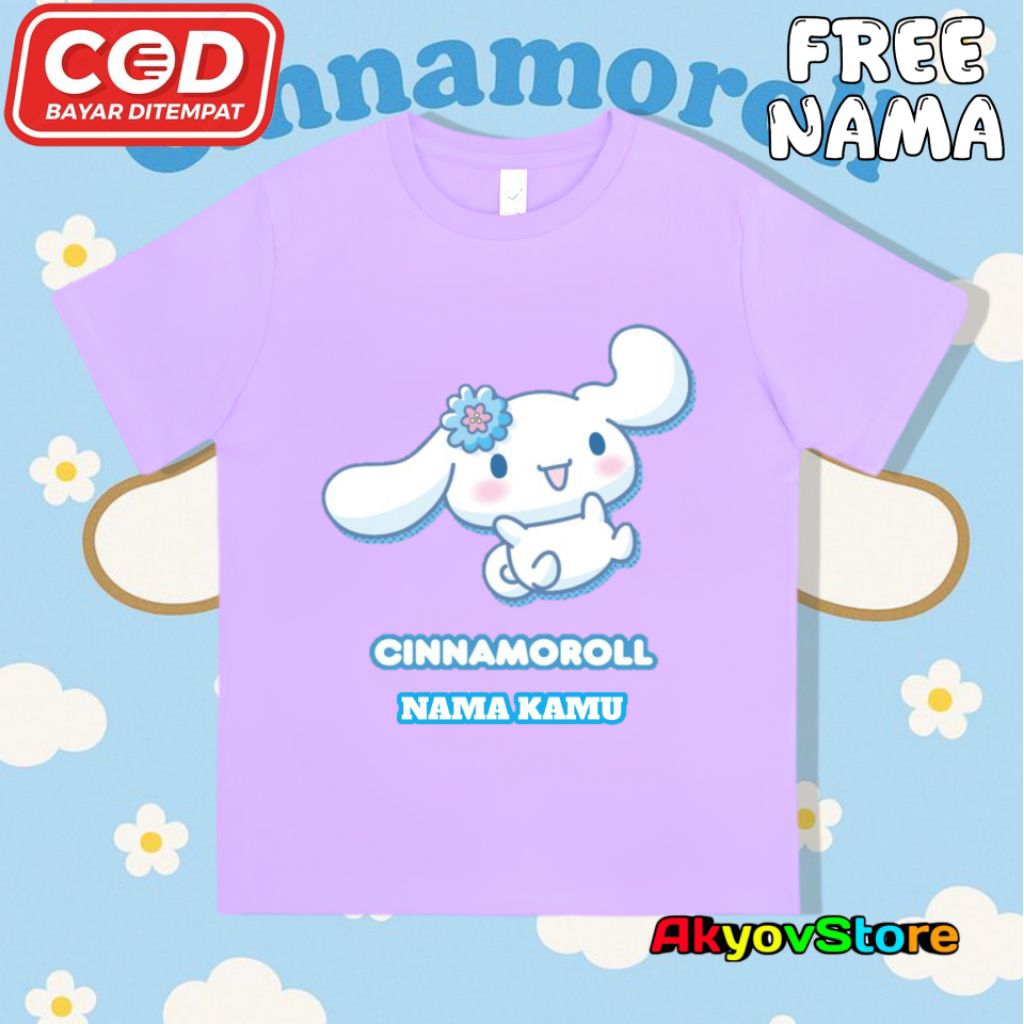 Baju Kaos Anak cinnamoroll Unisex - Baju Kaos Anak cinnamoroll imut