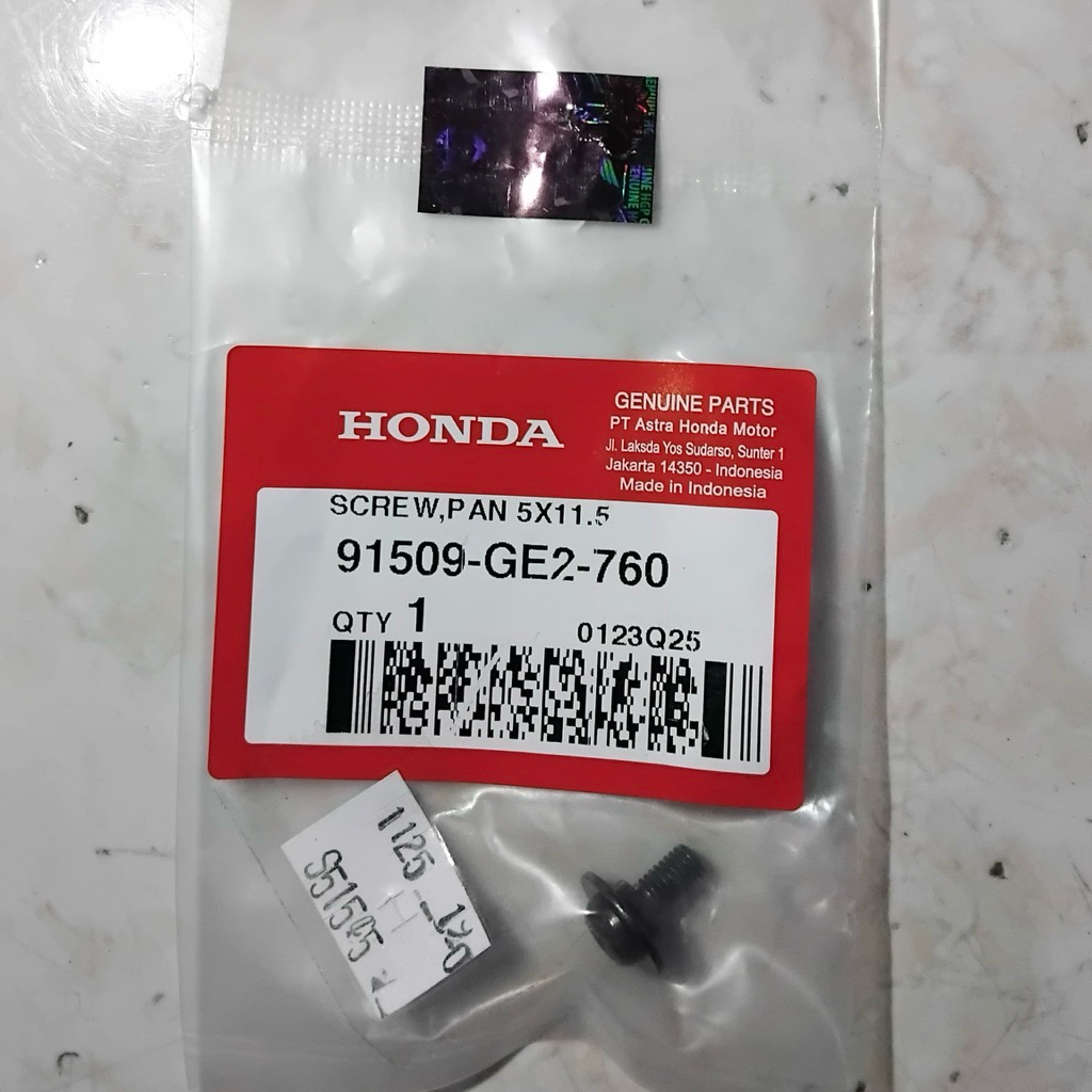 SCREW PAN BAUT 5X11.5 Original AHM 91509-GE2-760