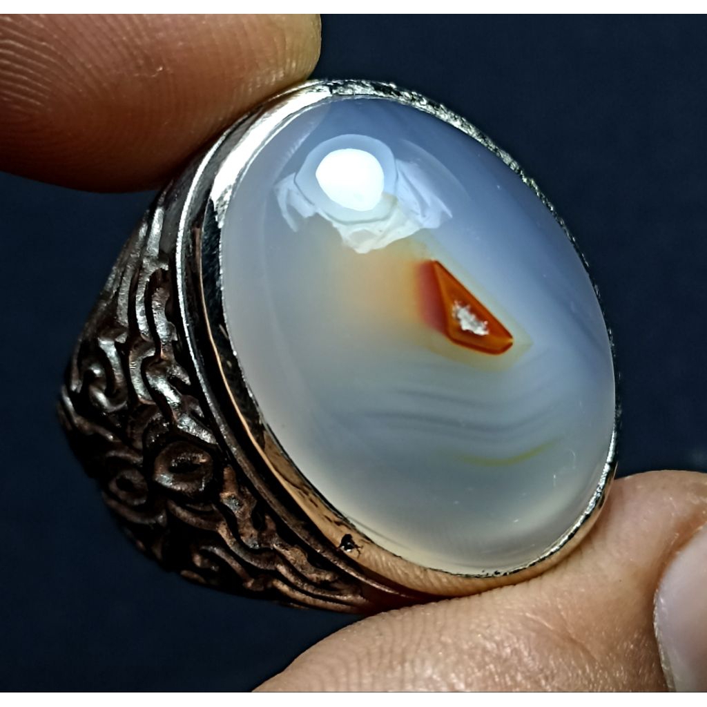 CINCIN BATU AKIK SULAIMAN MOTIF MERAH