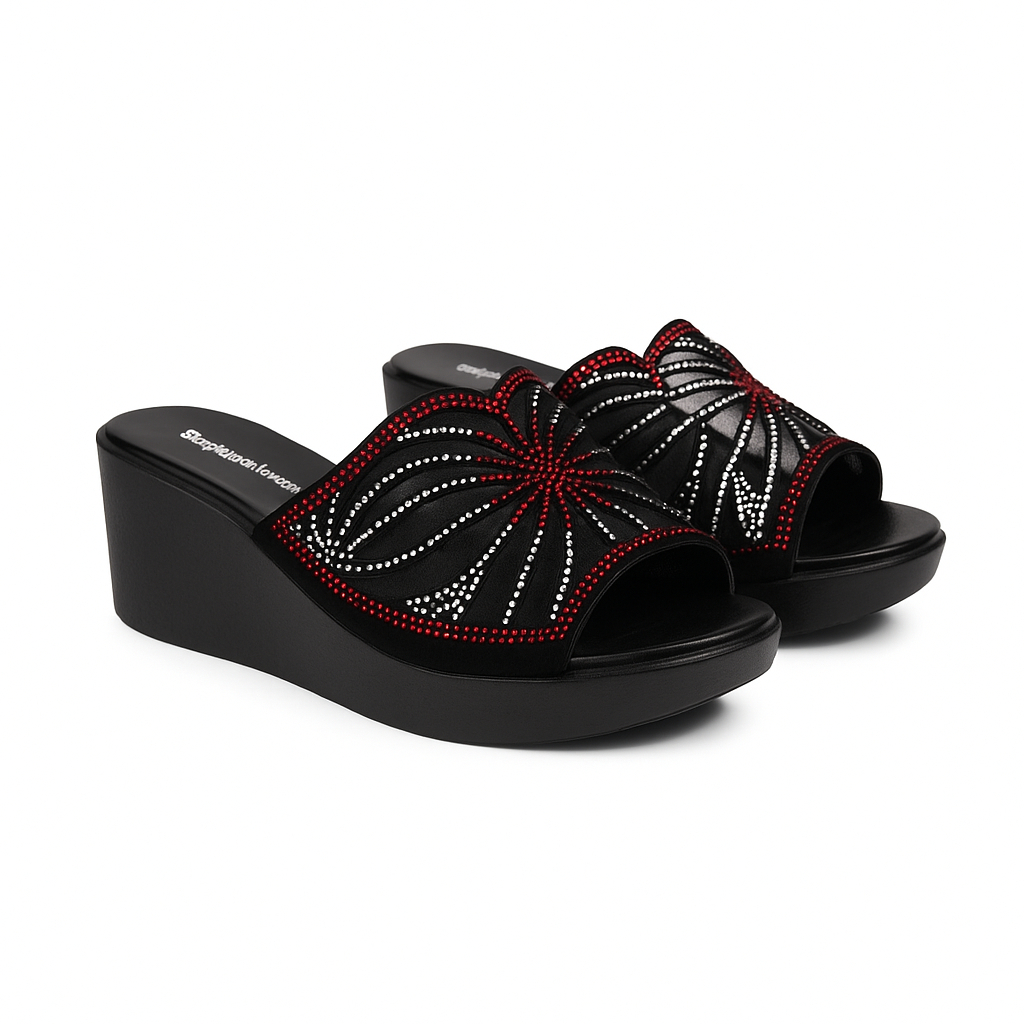 Sandal Wanita Pesta / Sendal Wedges Kondangan Ibu Ibu Kekinian Terlaris