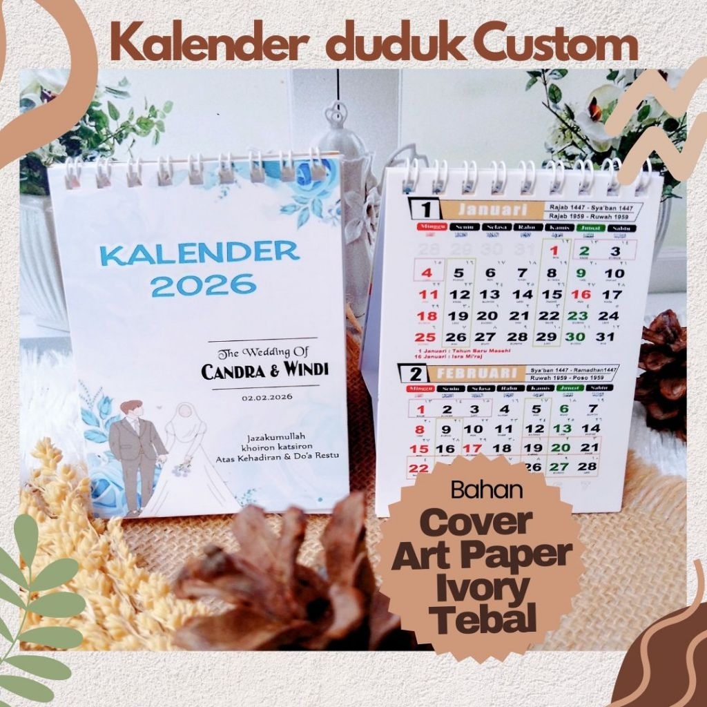 Souvenir kalender 2026 / kalender puasa 2026 / kalender duduk 2026