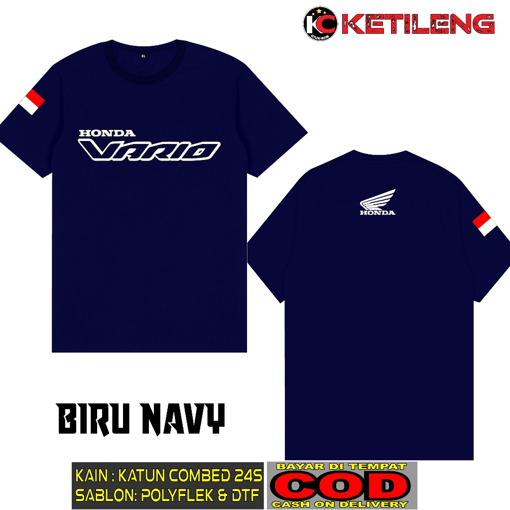 KAOS HONDA VARIO 110 FI M1 BAHAN COTTON COMBED 24S TEBAL ADEM BISA COD KAOS DISTRO KAOS KEREN
