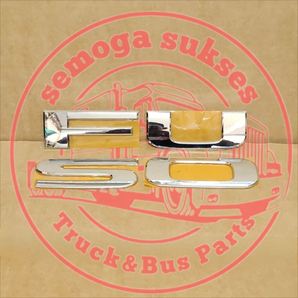 Emblem Logo Timbul Truck MITSUBISHI FUSO Emblem Logo Tulisan Fuso