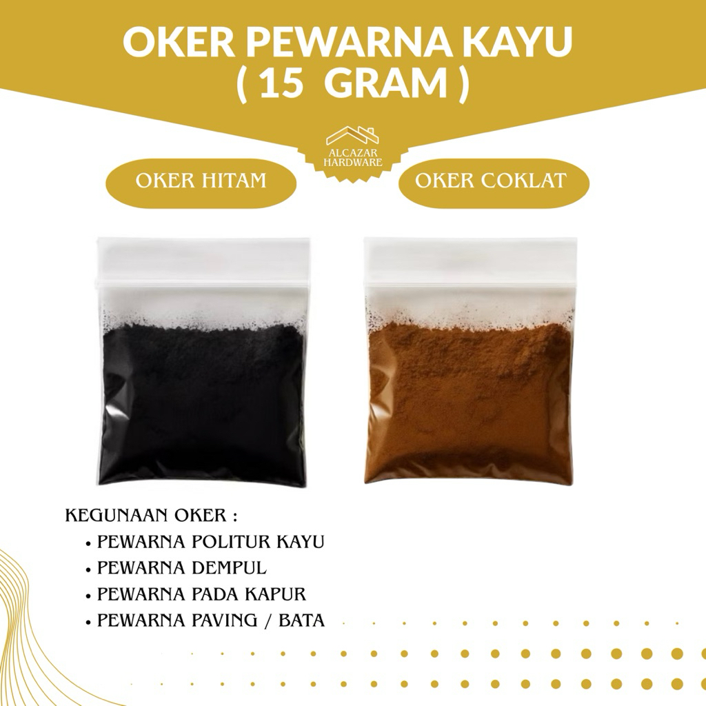 Oker Cokelat dan Hitam Pewarna Politur Untuk Kayu Dan rotan