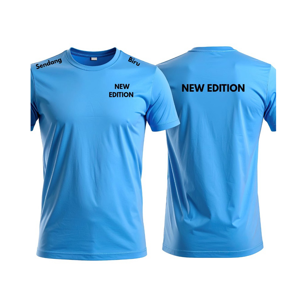 Kaos polos pria warna biru muda