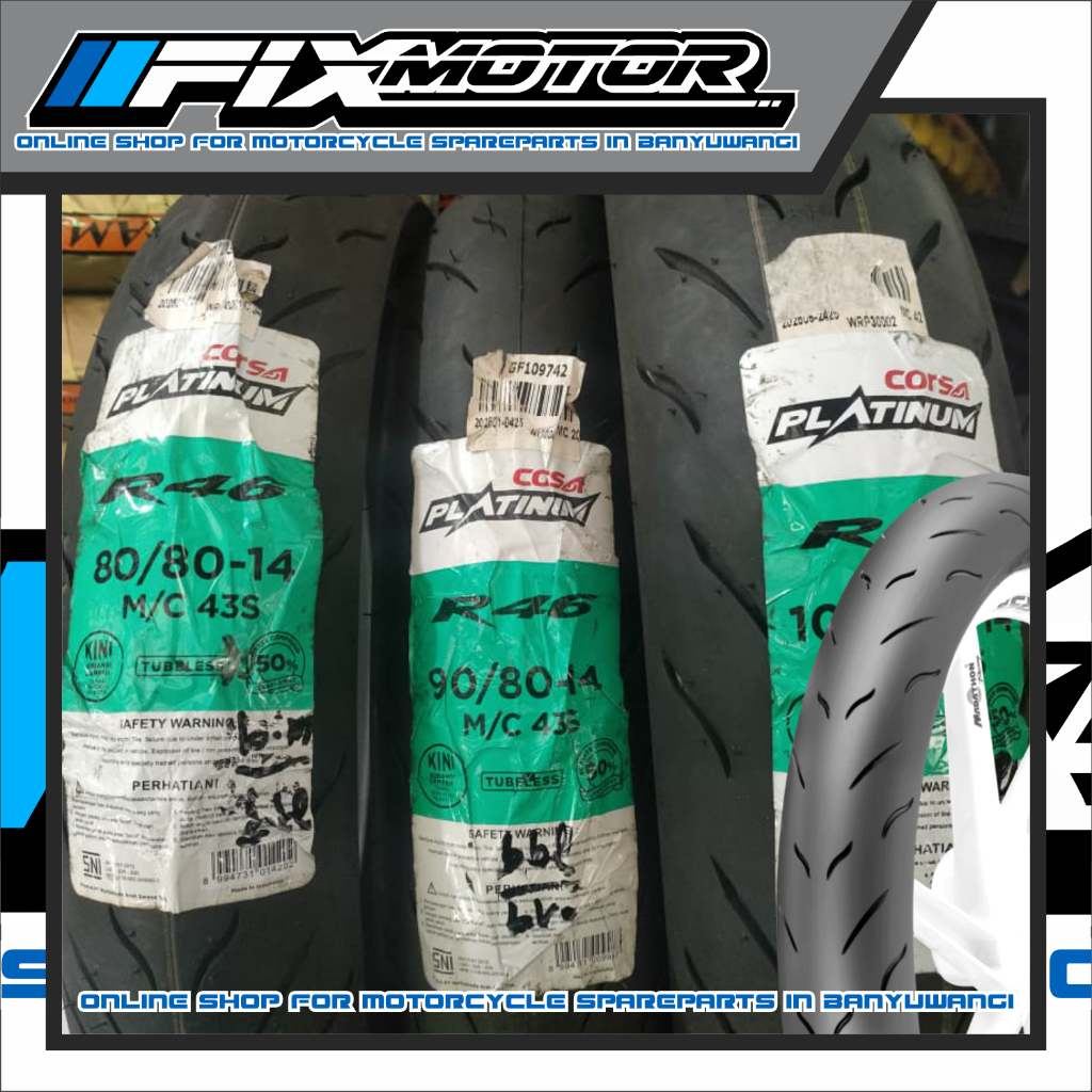 BAN CORSA PLATINUM R46 RING 14 BAN CORSA R46 80/80-14, 90/80-14, 100/80-14
