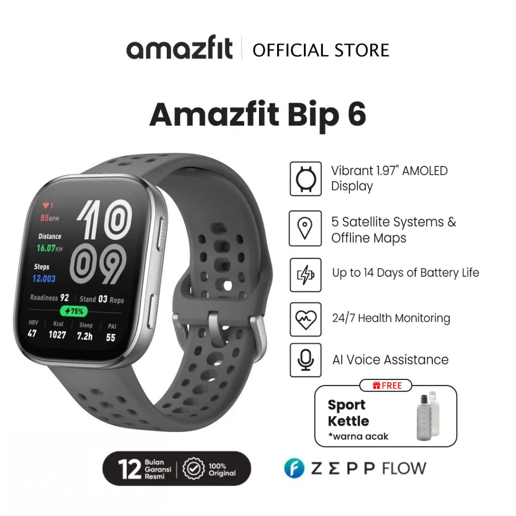 Amazfit Official Bip 6 Smart Watch 46mm AI Voice Assistance Maps with  GPS 140 Sports Modes sport wa
