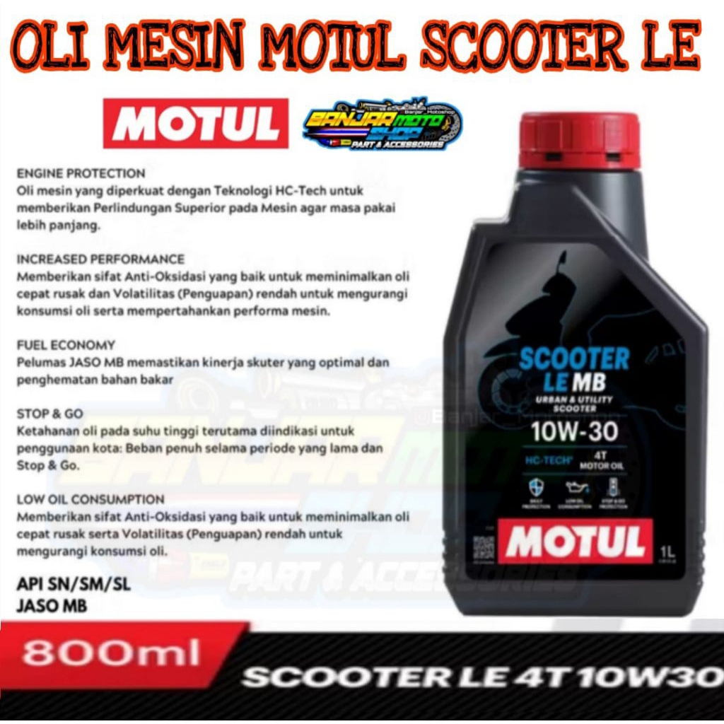 OLI MESIN MOTUL SCOOTER LE ORIGINAL MOTUL (0, 8L) / OLI MOTUL MATIC ORIGINAL OLI MATIC SCOOTER