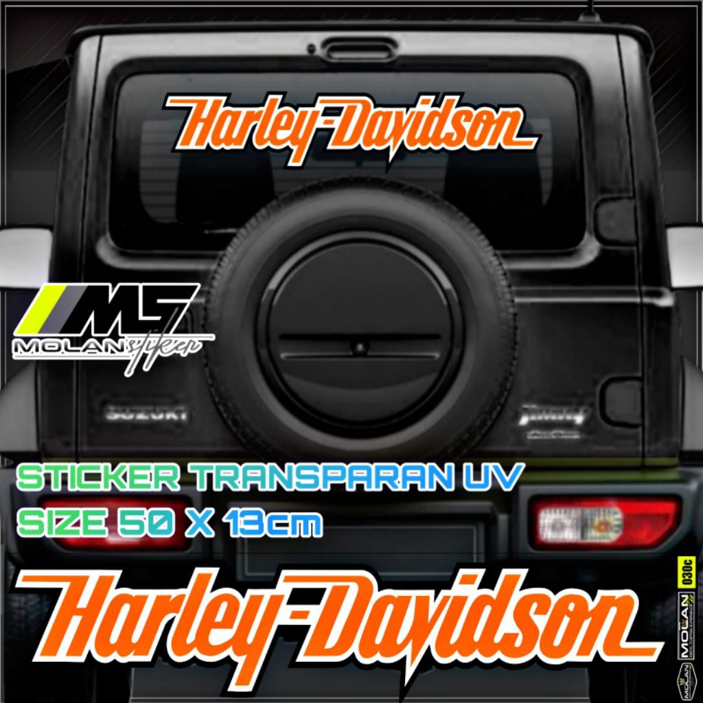 Sticker Transparan Uv Kaca Kabin Kap Bak Mobil Harley Davidson 50x13 Sticker Universal Semua Mobil T