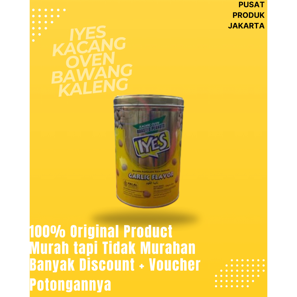 Iyes Kacang Oven Rasa Bawang Tin/Kaleng