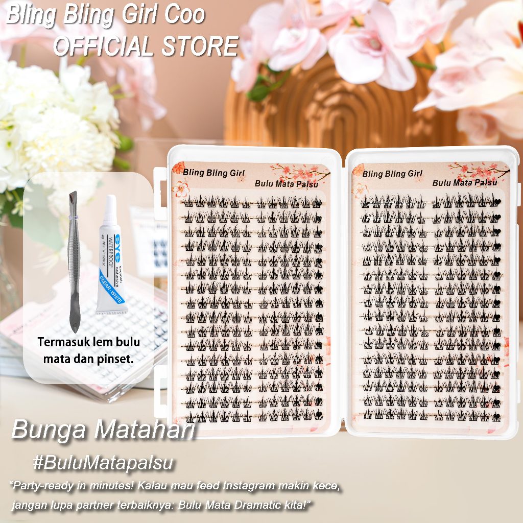 Bling Bling Girl Bunga Matahari Buku Bulu Mata Palsu Kapasitas Besar