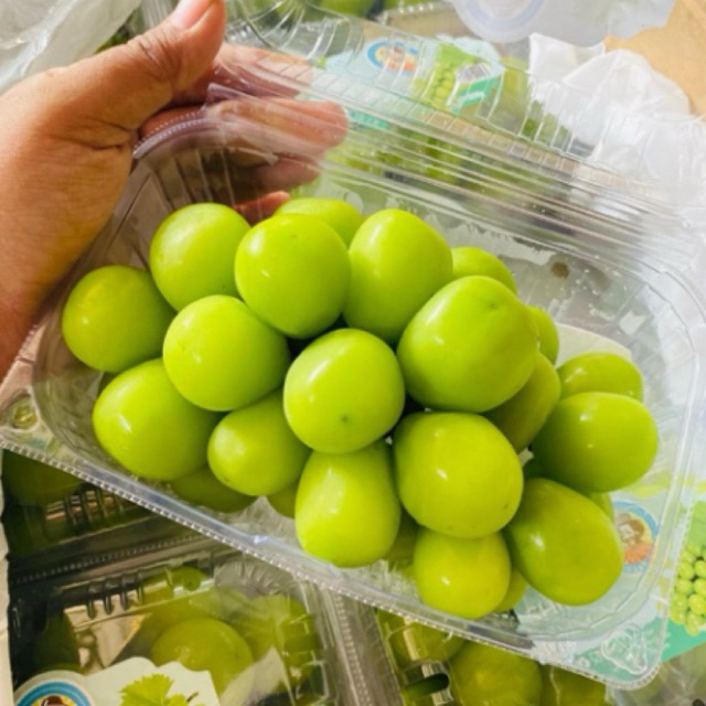 Buah Anggur Hijau Shine Muscat China 500gr/ Anggur Shine Muscat SeedLess/Anggur Hijau Shine Muscat T