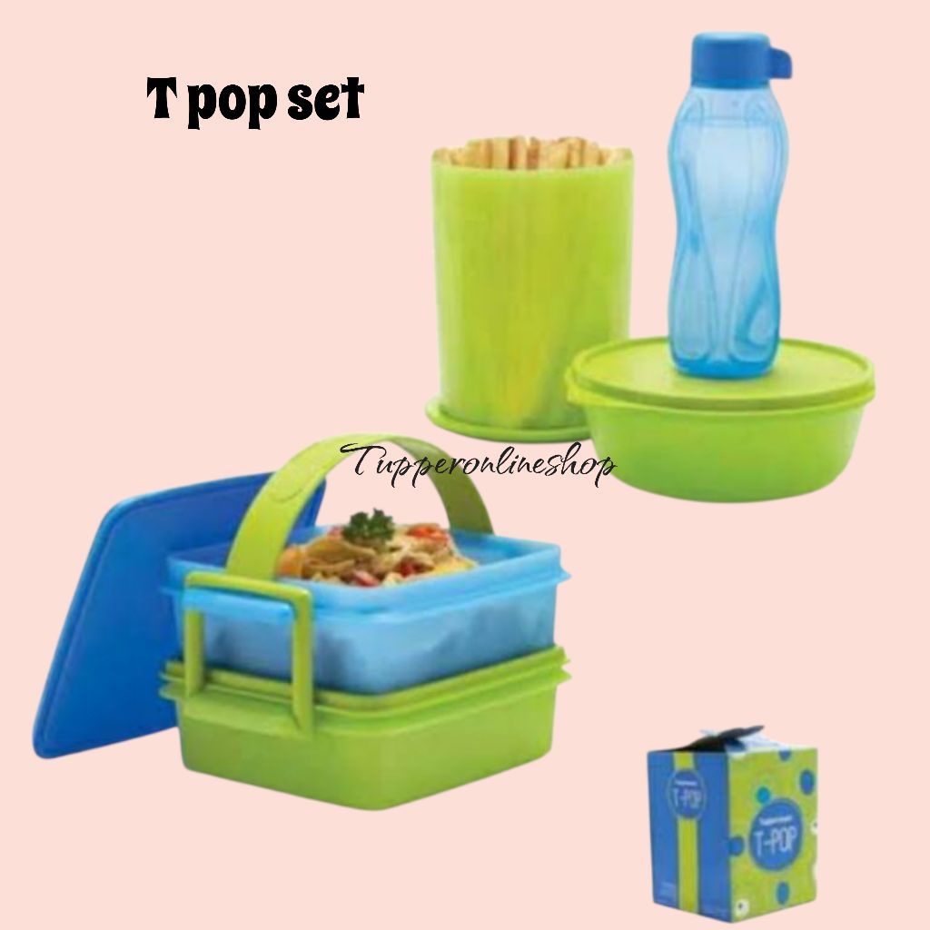 T pop tupperware set / tempat makan set rantang