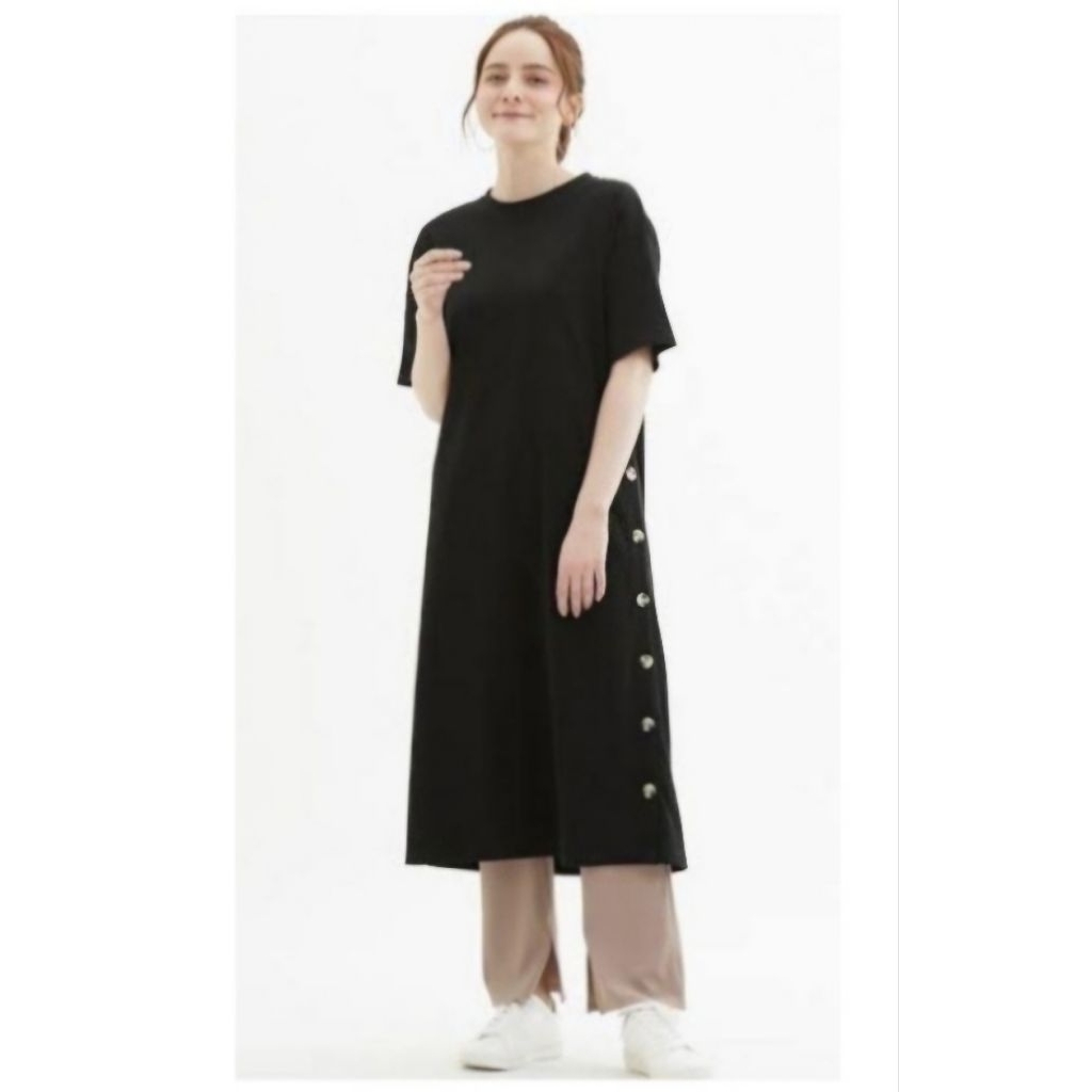 Dress Kaos GU Uniqlo / Dress Hitam / Home Dress Uniqlo 02