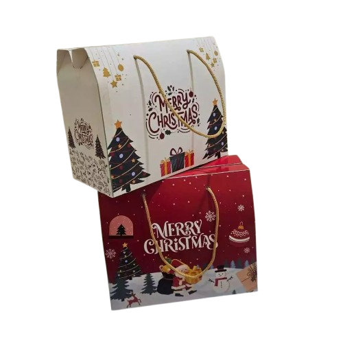 Kotak Hadiah Hampers Gable Box Gift Natal Kardus Kado Merry Christmas Merah Putih