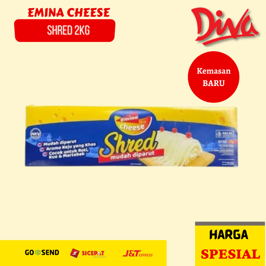 [2kg] Emina Cheese Shred | Emina Keju Potong