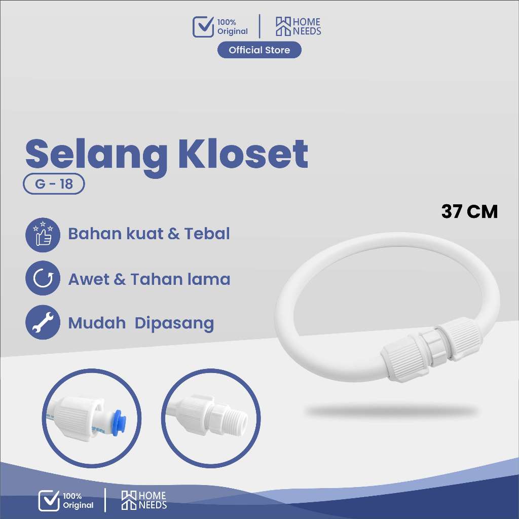 Homeneeds Selang Kloset Duduk Selang WC Selang Shower Toilet Selang Fleksibel 37cm G-18