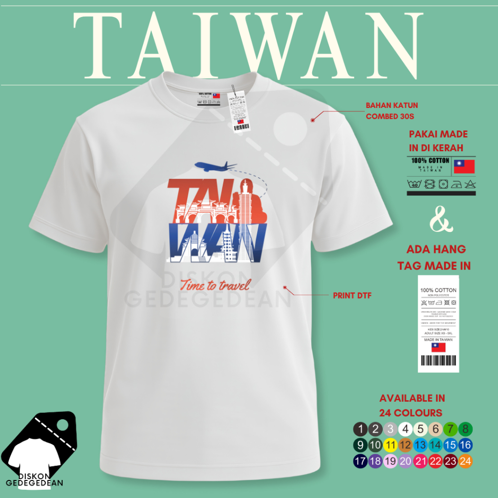 KAOS SOUVENIR/OLEH-OLEH TAIWAN/TAIPEI/TAICUNG BANYAK MODEL TYPE 3