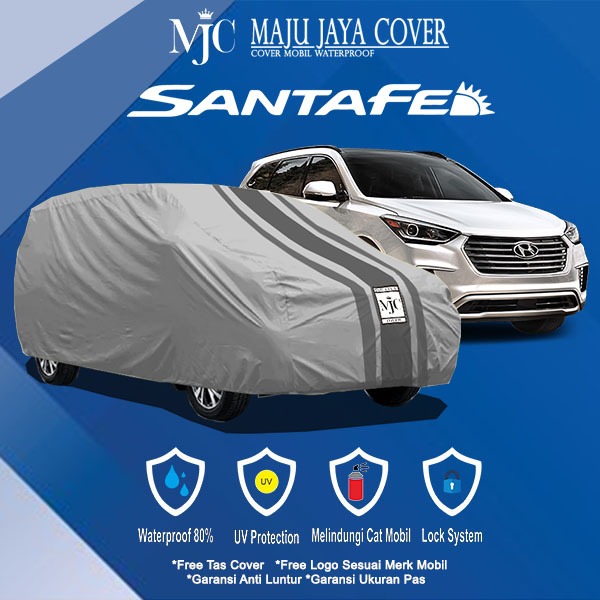 Cover Mobil Hyundai SantaFe Bahan Waterproof Mantel Jaket Selimut Penutup Anti Baret Anti Luntur